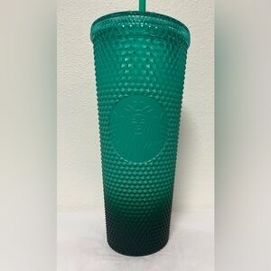Starbucks Green Gradient Studded Acrylic Tumbler Fall Winter Holiday 2022  
24oz